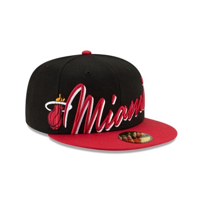 Sapca New Era Miami Heat NBA Cursive 59FIFTY Fitted - Negrii